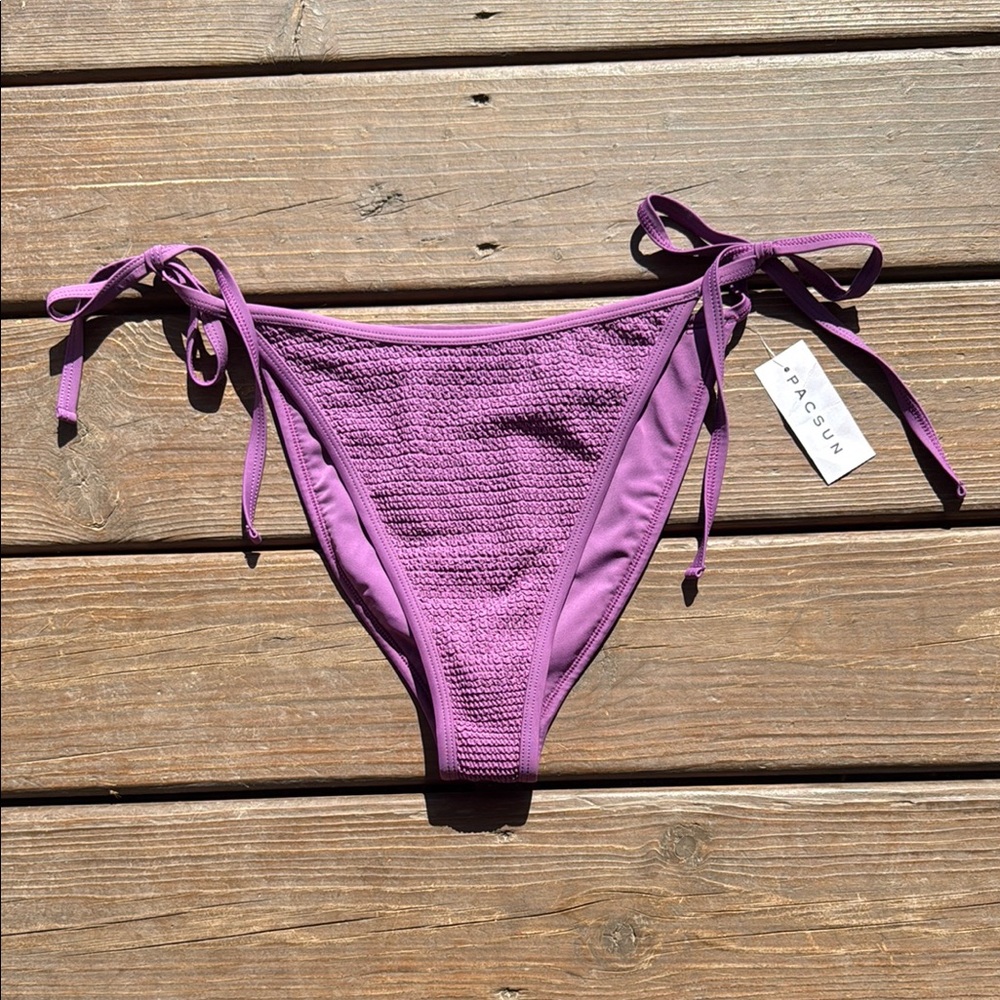 PacSun Swim Eco Purple Textured Bikini Bottom